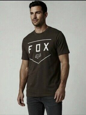 Fox Racing Black Shield Tech Tee White Graphic T-Shirt Men’s Size Medium M